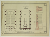 210046 Plattegronden van de protestantsche kerk (Dorpskerk, Woudenbergseweg) te Maarsbergen, alsmede enkele doorsneden ...